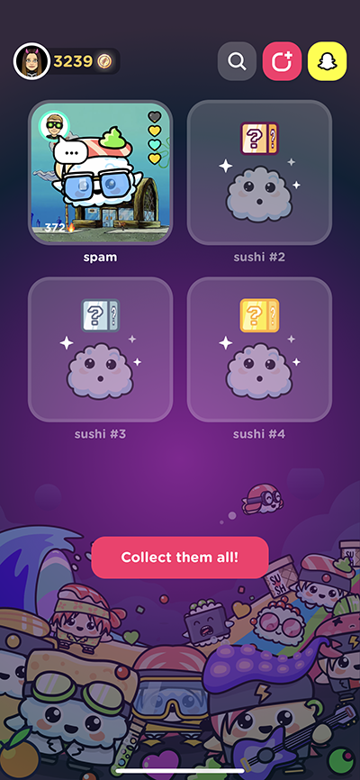 screenshot of my raise a sushi app I have with my boyfiend